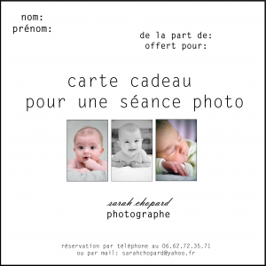 bon cadeau séance photo